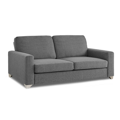 Adorn India Straight Line Three Seater Sofa (Grey)