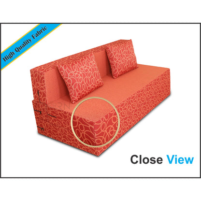 Adorn India Easy Three Seater Sofa Cum Bed Poly Cotton 6'X6' (Rust)