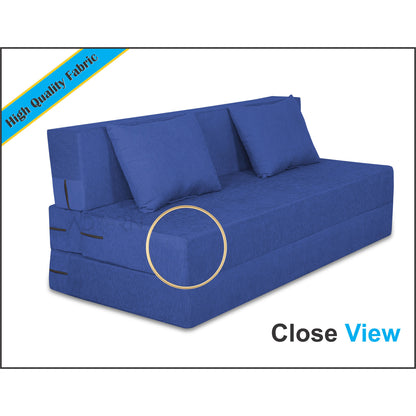 Adorn India Easy Three Seater Sofa Cum Bed Alyn 5'x 6' (Dark Blue)(1 Year Warranty)
