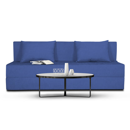 Adorn India Easy Three Seater Sofa Cum Bed Alyn 6'x 6' (Dark Blue)