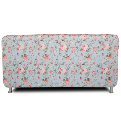 Adorn India Roselyn Digital Print 3+2 5 Seater Sofa Set (Blue)