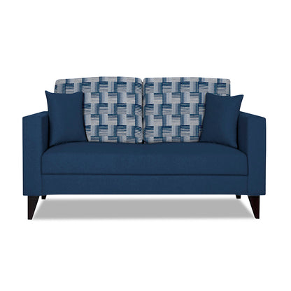 Adorn India Berlin Bricks 2 Seater Sofa (Blue) Martin Plus (3 Year Warranty)