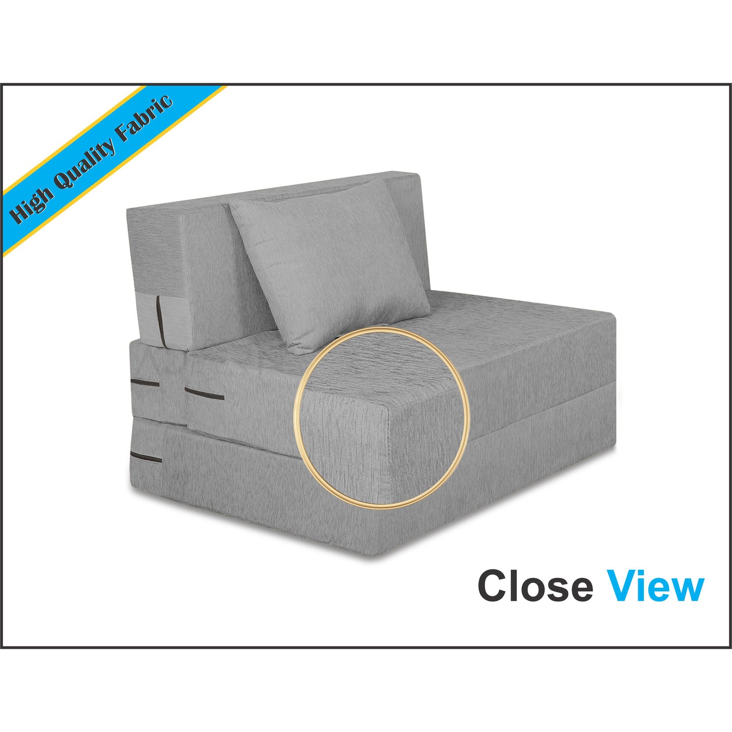 Adorn India Easy 2 Seater Sofa Cum Bed Alyn 3'x 6' (Grey) (1 Year Warranty)