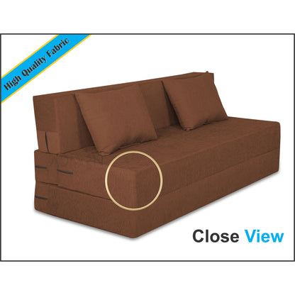 Adorn India Easy Three Seater Sofa Cum Bed Alyn 5'x 6' (Brown) (1 Year Warranty)