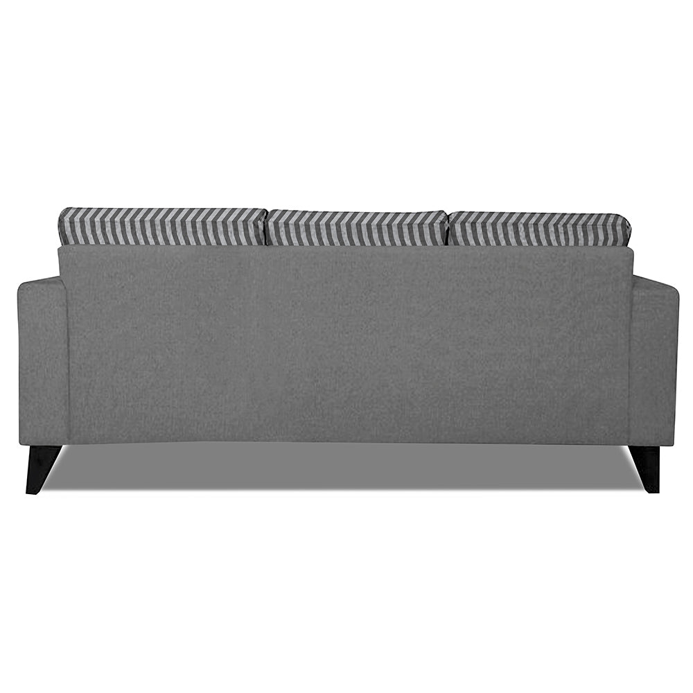 Adorn India Hector Stripes L Shape 4 Seater Sofa Set (Left Hand Side) (Grey) Martin Plus (3 Year Warranty)