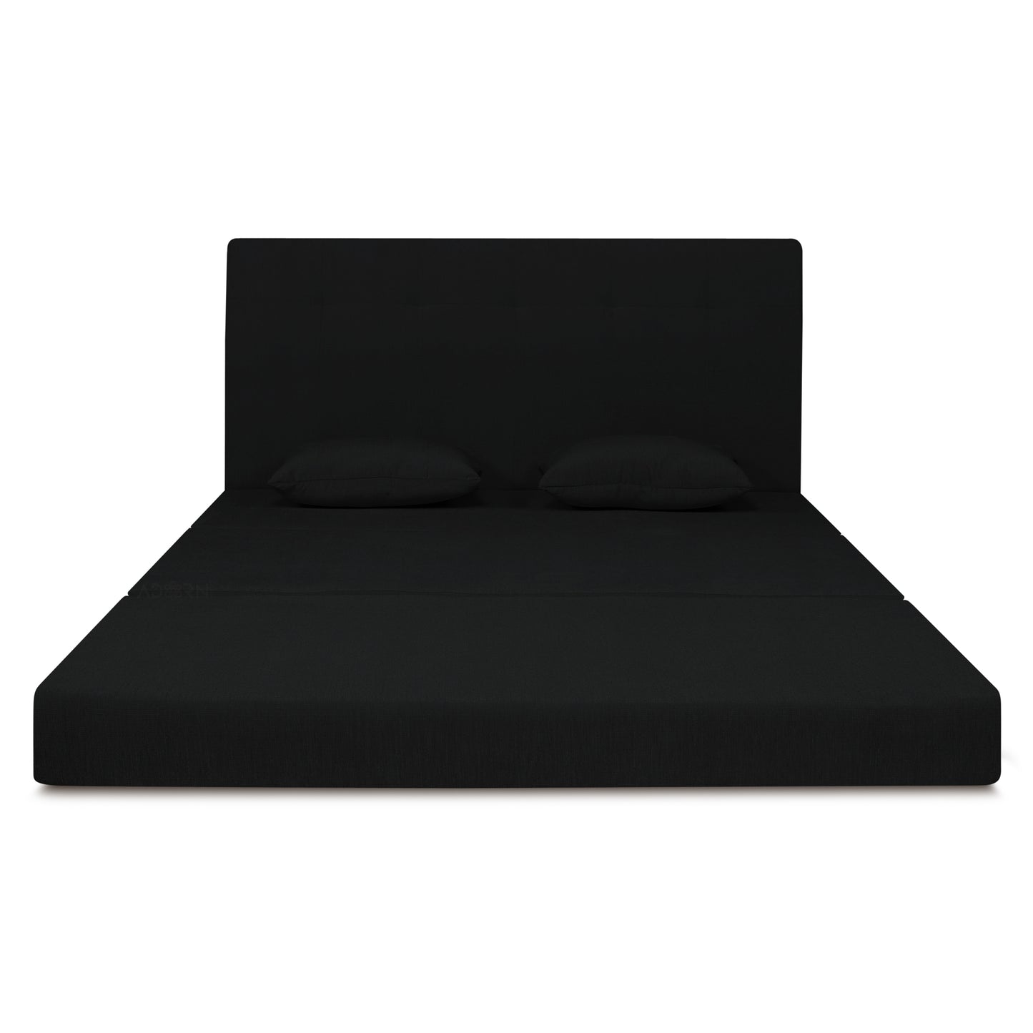 Adorn India Easy Highback Two Seater Sofa Cum Bed Decent 4' x 6' (Black) (1 Year Warranty)