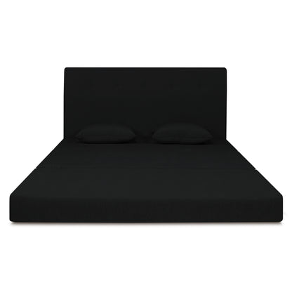 Adorn India Easy Highback Two Seater Sofa Cum Bed Decent 4' x 6' (Black) (1 Year Warranty)