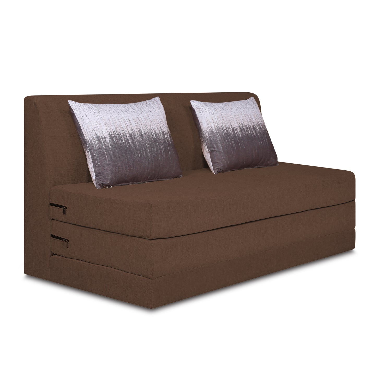 Adorn India Easy Highback Two Seater Sofa Cum Bed Wave 4' x 6' (Brown) (1 Year Warranty)