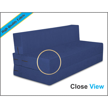 Adorn India Easy Treno 2 Seater Sofa Cum Bed Sit & Sleep Perfect for Guest, Colour Blue,4'x6', (1 Year Warranty)