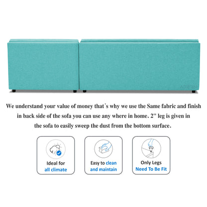 Adorn India Atlas Modular Sofa Set (Aqua Blue) (3 Year Warranty)