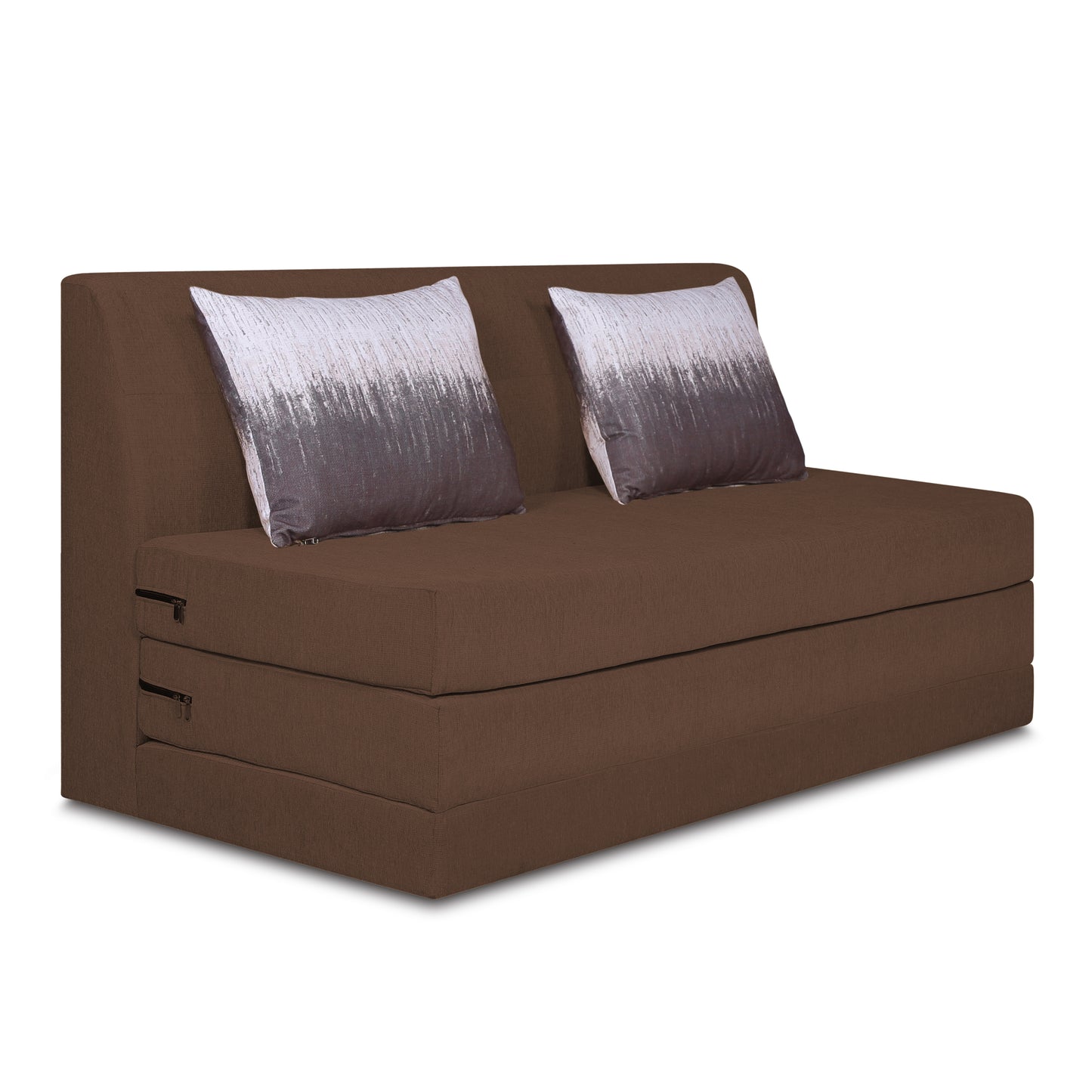 Adorn India Easy Highback Three Seater Sofa Cum Bed Wave 5' x 6' (Brown) (1 Year Warranty)