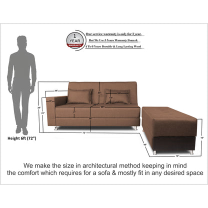 Adorn India Flora Sofa Cum bed (Camel)