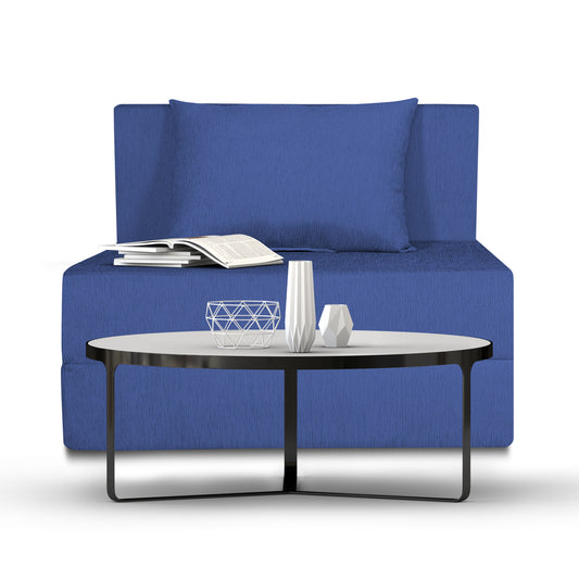 Adorn India Easy 2 Seater Sofa Cum Bed Alyn 3'x 6' (Dark Blue) (1 Year Warranty)