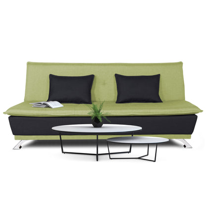 Adorn India Exclusive Two Tone Arden 4 Seater Sofa Cum Bed 4 x 6 (Green & Black) (3 Year Warranty)