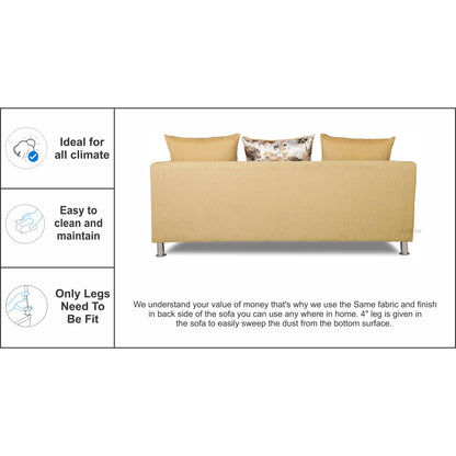 Adorn India Alita 3-1-1 Compact 5 Seater Sofa Set (Beige), Wood, Foam