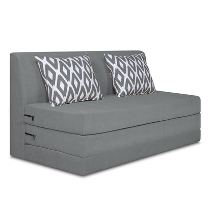 Adorn India Easy Highback Three Seater Sofa Cum Bed Rhombus 6'x 6' Grey (3 Year Warranty)