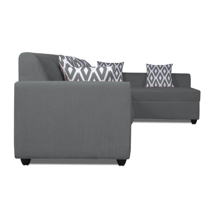 Adorn India Rio Highback L Shape 6 Seater coner Sofa Set (Grey)