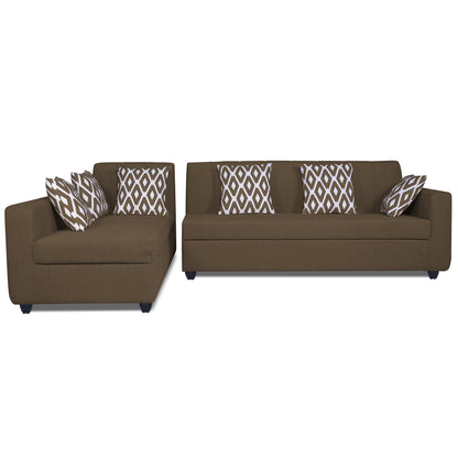 Adorn India Rio High Back L Shape 6 Seater Sofa Set (Left Side Handle) (Camel)