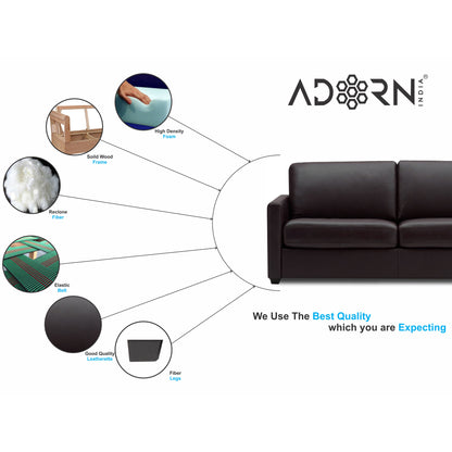 Adorn India Exclusive Flavio Leatherette 3+2 Sofa Set (Brown)