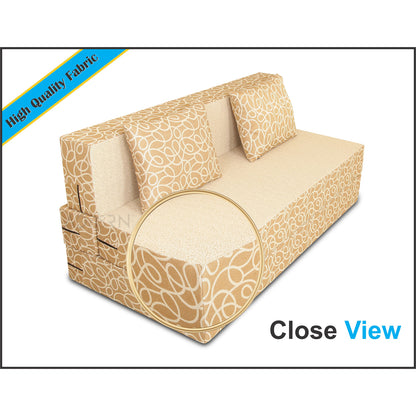 Adorn India Easy 2 Seater Sofa Cum Bed Poly Cotton (Blue & Grey) 6'X6' (Beige) (1 Year Warranty)