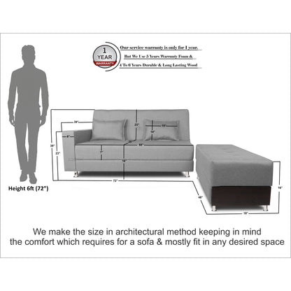 Adorn India Flora Sofa Cum bed (Light Grey)