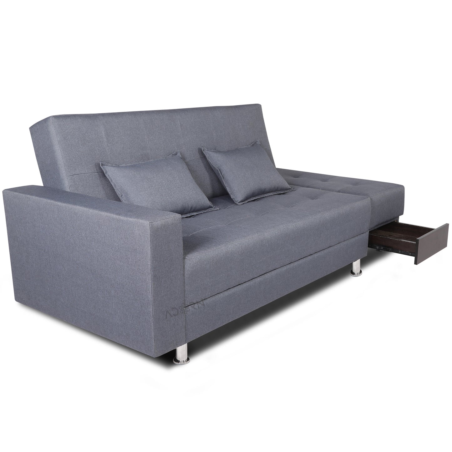 Adorn India Flora Sofa Cum bed (Dark Grey)