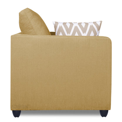 Adorn India Zink Straight Line 3 Seater Sofa (Beige)