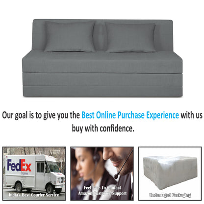 Adorn India Easy Highback 3 Seater Sofa Cum Bed Decent 6' x 6' (Grey) (1 Year Warranty)