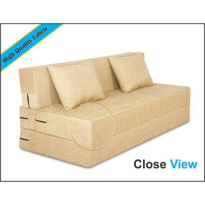 Adorn India Foam Easy 3 Seater Sofa Cum Bed Alyn 6'X 6' (Beige) (1 Year Warranty)