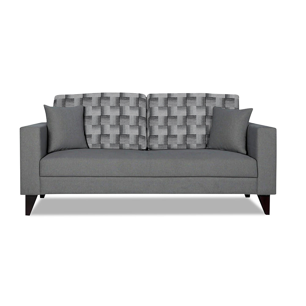 Adorn India Berlin Bricks 3 Seater Sofa (Grey) Martin Plus (3 Year Warranty)