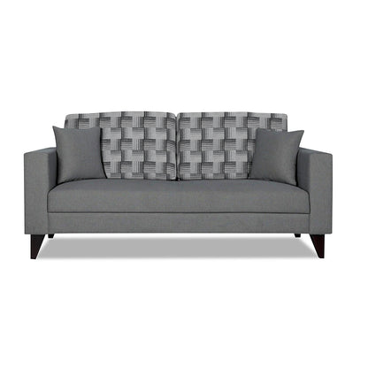 Adorn India Berlin Bricks 3 Seater Sofa (Grey) Martin Plus (3 Year Warranty)