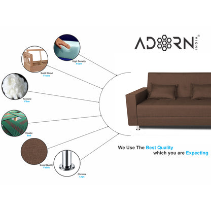 Adorn India Flora Sofa Cum bed (Brown)