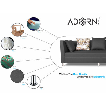 Adorn India Alica Modular Sofa Set(Dark Grey)