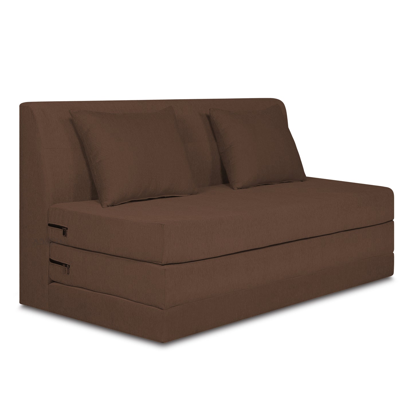 Adorn India Easy Highback Three Seater Sofa Cum Bed Decent 6' x 6' (Brown) (1 Year Warranty)