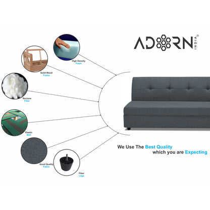 Adorn India Atlas Modular Sofa Set (Dark Grey)(3 Year Warranty)