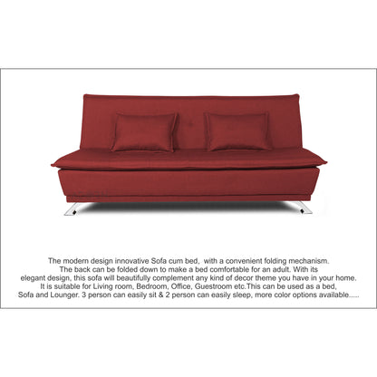 Adorn India Arden 4 Seater Sofa Cum Bed 4 x 6 (Maroon) (3 Year Warranty)