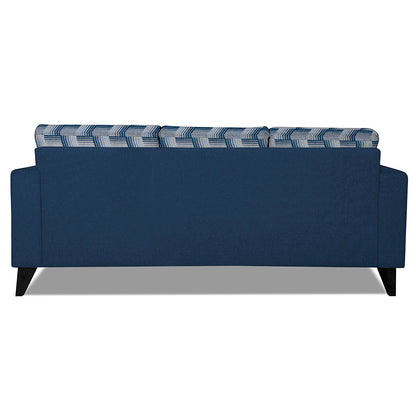 Adorn India Berlin Bricks L Shape 4 Seater Sofa Set (Right Hand Side) (Blue) Martin Plus (3 Year Warranty)