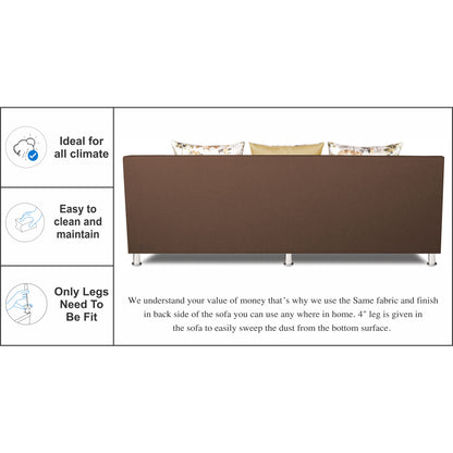 Adorn India Exclusive Two Tone Alica Modular Sofa Set (Wood & Fabric, Brown & Beige)
