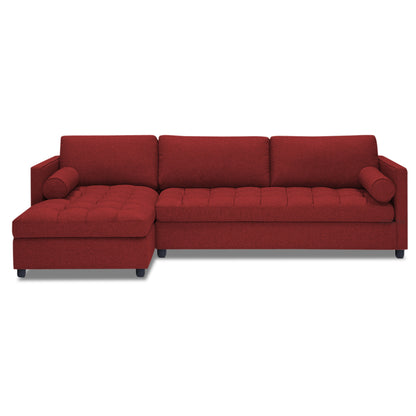 Adorn India Alexander L Shape 6 Seater Sofa (Left Side Handle)(Maroon)