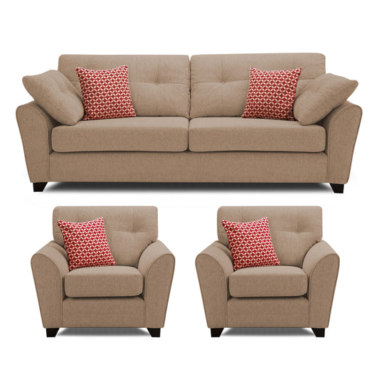 Adorn India Moris 5 Seater 3-1-1 Sofa Set (Beige) (3 Year Warranty)