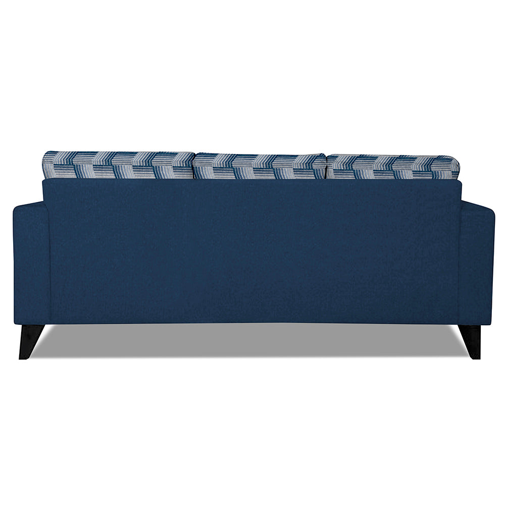 Adorn India Berlin Bricks L Shape 4 Seater Sofa Set (Left Hand Side) (Blue) Martin Plus (3 Year Warranty)