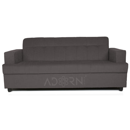 Adorn India Aleena 3 Seater Sofa(Grey)