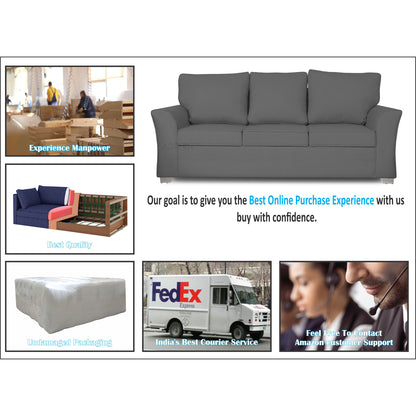 Adorn India Alexia 3+1+1 Sofa Set(Grey)