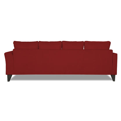 Adorn India Maddox Tufted L Shape 5 Seater Sofa Wood Sofa Set LHS (Maroon) (3 Year Warranty)