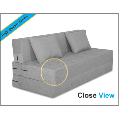 Adorn India Easy Two Seater Sofa Cum Bed Alyn 4'x 6' (Grey) (1 Year Warranty)