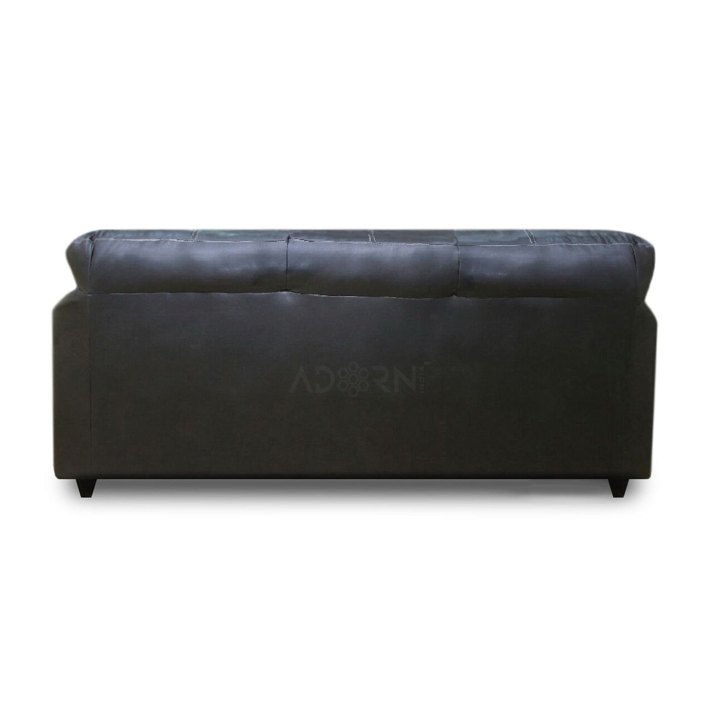 Adorn India Webster Leatherette Five Seater Sofa Set 3-1-1 (Black)