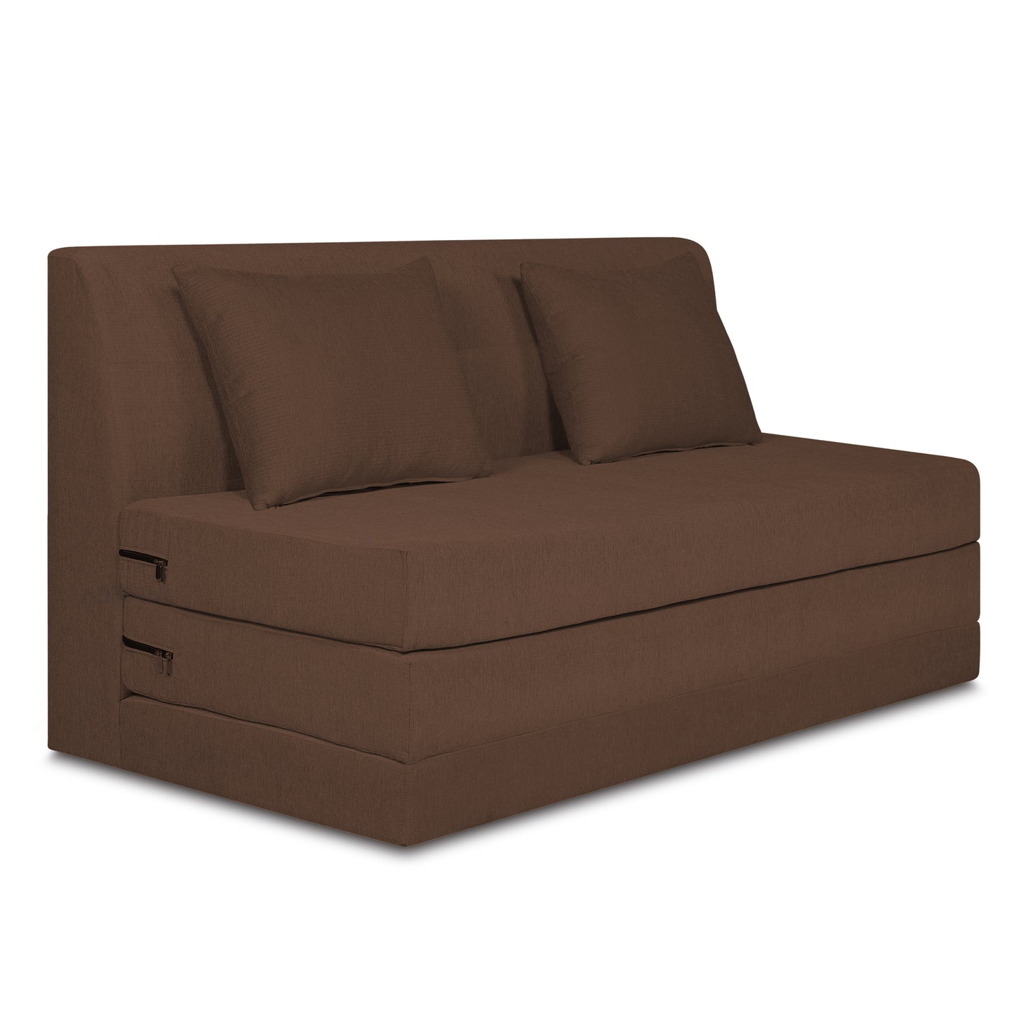 Adorn India Easy Highback Three Seater Sofa Cum Bed Decent 5' x 6' (Brown) (1 Year Warranty)