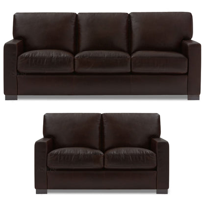 Adorn India Exclusive Rosina Leatherette 3+2 Sofa Set (Dark Brown)