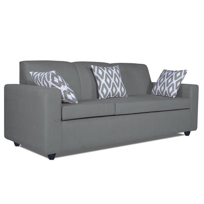 Adorn India Monteno L Shape 4 Seater Sofa Set (Grey) (3 Year Warranty)