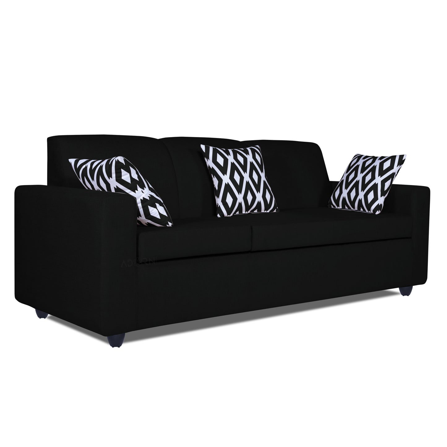 Adorn India Monteno Modular Sofa Set (Black)